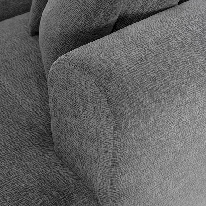 Mirod Stylish Corner Sofa for Living RoomVersatile Design for Relaxation and ConversationCurved Seat with Wide StitchingPerfect for Living Room Bedroom and Office (Grey#039)