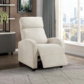 Lexicon Corduroy Pushback Recliner Chair Armchair Push Back Recliner Solid Wood Frame and Metal Base Easy Assembly Small Soft Single Sofa Accent Chair for Living Room/Office/Apartment Beige