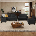 4 Pieces Corduroy Living Room Sets with Sofa Ottoman Loveseat and Chair