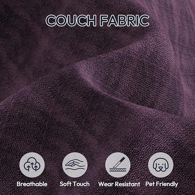 FONTOI Sleeper Sofa Bed Modular Sectional Couch with Pull Out Bed L Shaped Sectional Convertible SofaBed with Storage Seat for Living Room Apartment Bedroom Office Purple Linen