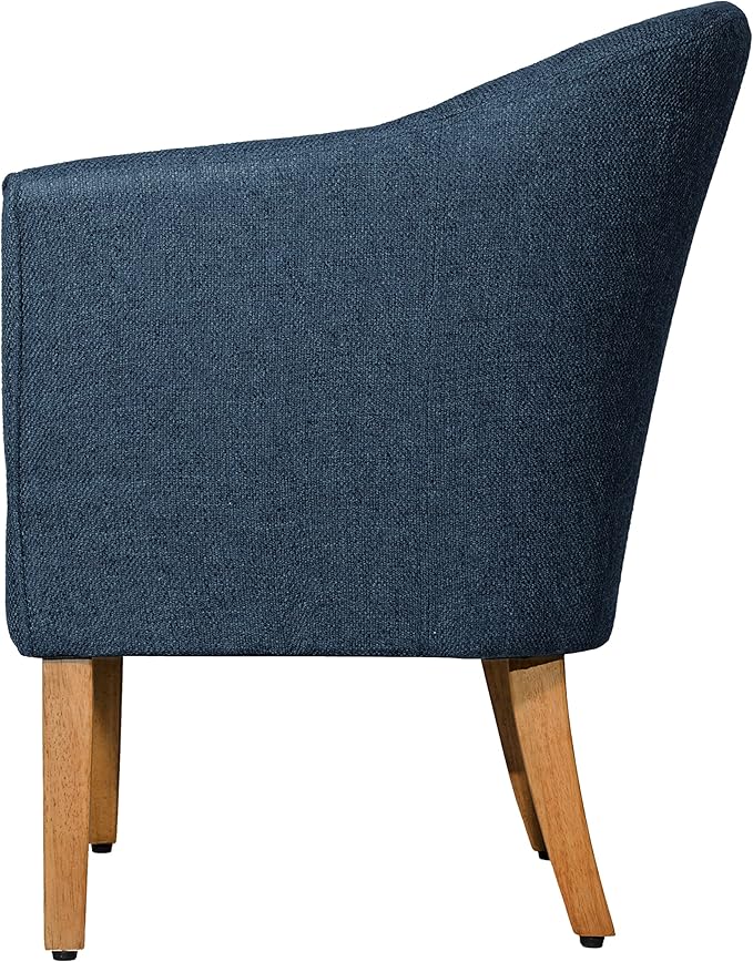 HomePop Barrel Shaped Accent ChairArm Rest WOOD AND POLYESTERBlue Medium