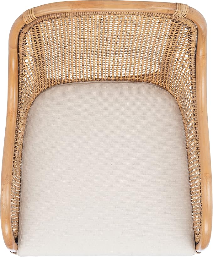 Safavieh Home Collection Charlie Cushioned Accent Chair Dark Natural/White