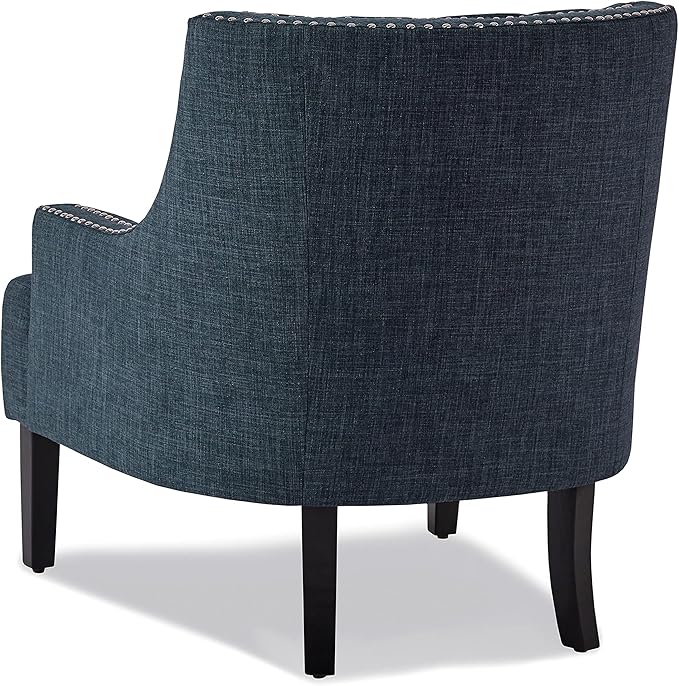 Lexicon Accent Chair Reading Chair Comfy Chair for Bedroom Upholstered Armchair with Solid Wood Frame Tufted Cushion Nail Head Trim Single Sofa Chair for Living Room Office Indigo Chenille