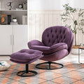 Accent Chair TV Chair Living Room Chair with Ottoman Purple LY757