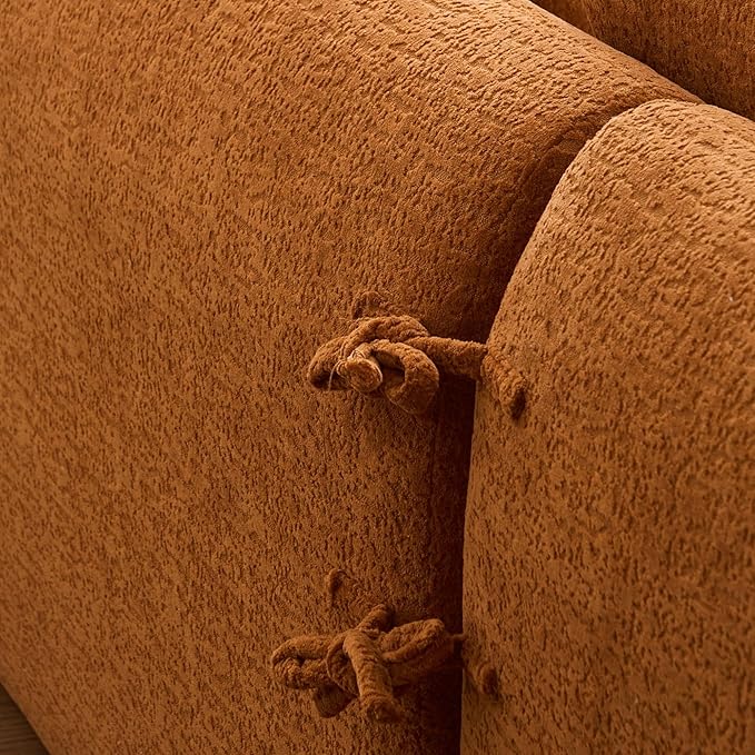 DEINPPA L Shape Modular Couch 3-Seater Chenille Comfy Couch with Throw Pillows Modern Cloud Sofa for Living Room Apartment-Orange