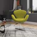 Manhattan Comfort Raspberry Adjustable Swivel Accent Chair with 360° Turn Polished Chrome Base Modern Retro Design Versatile Seat Ideal for Any Room Set of 1 Green
