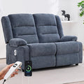 52Inch Power Loveseat ReclinerElectric Reclining Loveseat SofaAdjustable Love seat Recliner Sofa for Living RoomBedroom with Charging Ports(Blue loveseat)