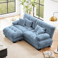 Setawix Luxury Modular Sectional Sofa Couch with Deep SeatOversized L-Shaped 2 Seater Sofas with Curved ArmrestComfy Chenille Cloud Couch for Living RoomBlue