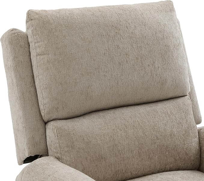 Christopher Knight Home Harper Massage Recliner Chair with 8 Modes Chenille Upholstered Recliner Sofa Swivel Massage Chair with a Side Storage Pocket for Living Room/BedroomHead SupportLight Brown