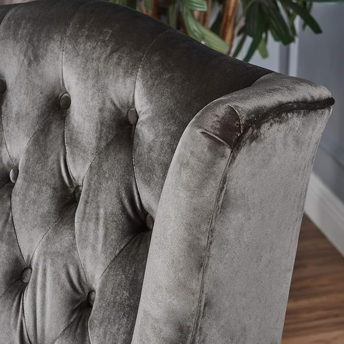 Christopher Knight Home Toddman High-Back Velvet Club Chair Grey