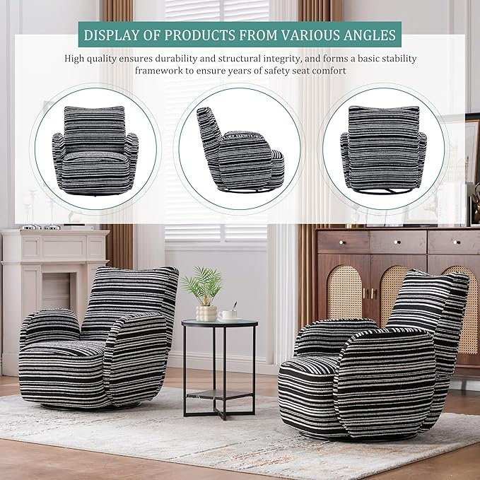 ERYE 360° Swivel Chair Modern Leisure Swivel Armchair for Living Room Bedroom