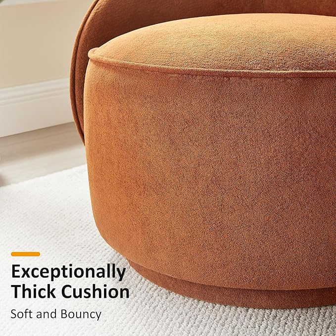 Swivel Accent Chairs Set of 2 360° Comfy Barrel Swivel Club Armchair Modern Reading Chair for Living Room Bedroom Office Balcony Entryway Terry Curry
