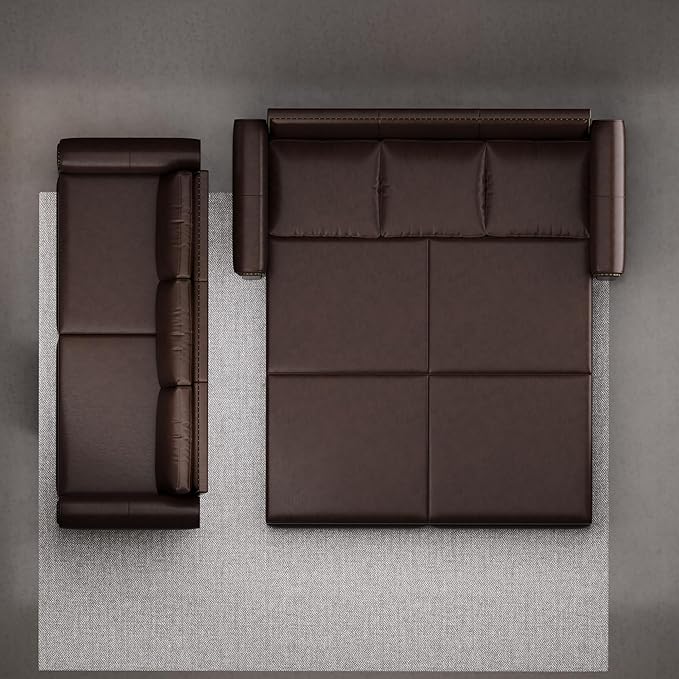 healthomse 93.7 King Size Pull Out Sofa Bed 3-in-1 Faux Leather Convertible Sleeper Sofa with Ultra Rolled Armrests Tufted Modern Sofa with 3 Pillows for Bedroom Living Room Apartment