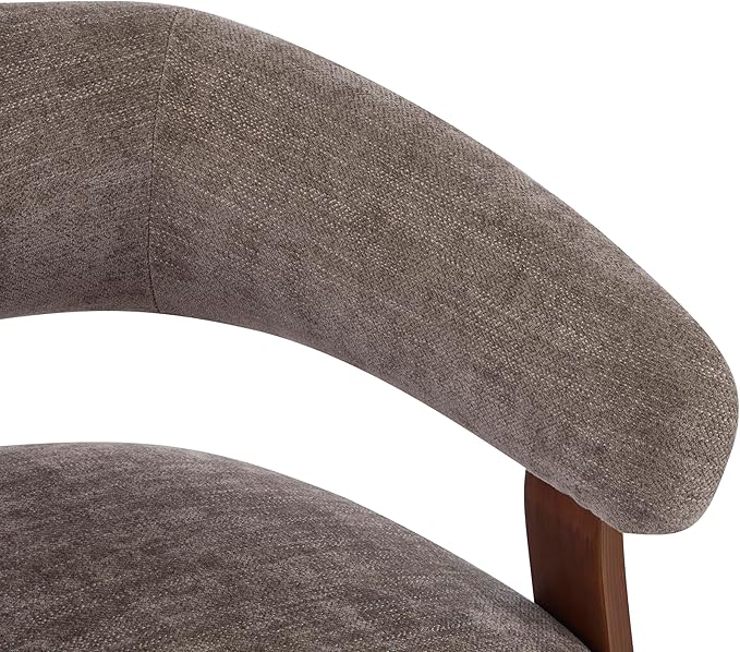 Christopher Knight Home Kled Upholstered Lounge Chair Indoor with Wooden Frame Modern Accent Chair for Living Room Comfy Reading Armchair with 3 Legs Design Thick Cushions Brown + Walnut