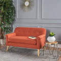 GDFStudio Mid Century Modern Fabric Loveseat (Muted Orange)