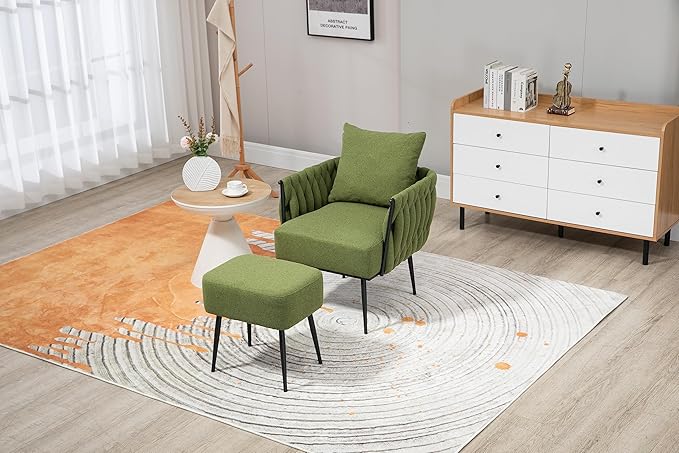 Velvet Accent Chair Modern Upholstered Armchair Tufted Chair with Metal Frame Single Leisure Chairs for Living Room Bedroom