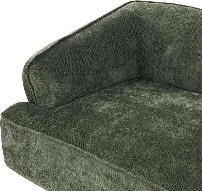 Merax 121 L-Shaped Sectional Sofa with Chaise Lounge No Assembly Required 2-Piece Set Modern 4 Seat Sofa for Living Room Soft Upholstery 32 Deep Seating (Green)