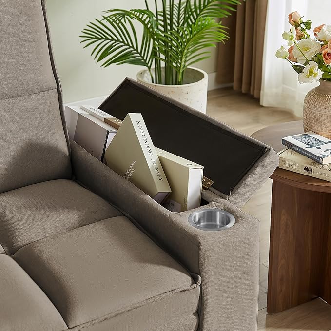 Eafurn Convertible Sleeper Sofa Bed with 360° Swivel Table &amp USB Ports Tufted Chenille Loveseat Pull-Out Couch with Storage Armrest &amp Cup Holders 6-Level Adjustable Backrest