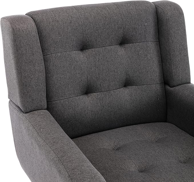 Modern Accent Chair Oversized Accent Chair Corner Chair Mid Century Modern Chair Comfy Reading Chair Upholstered Armchair Modern Chairs for Living Room (Dark Gray Linen)