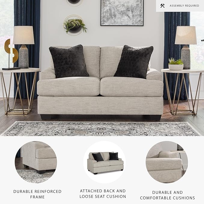 Signature Design by Ashley Vayda Contemporary Loveseat for Living Room Beige