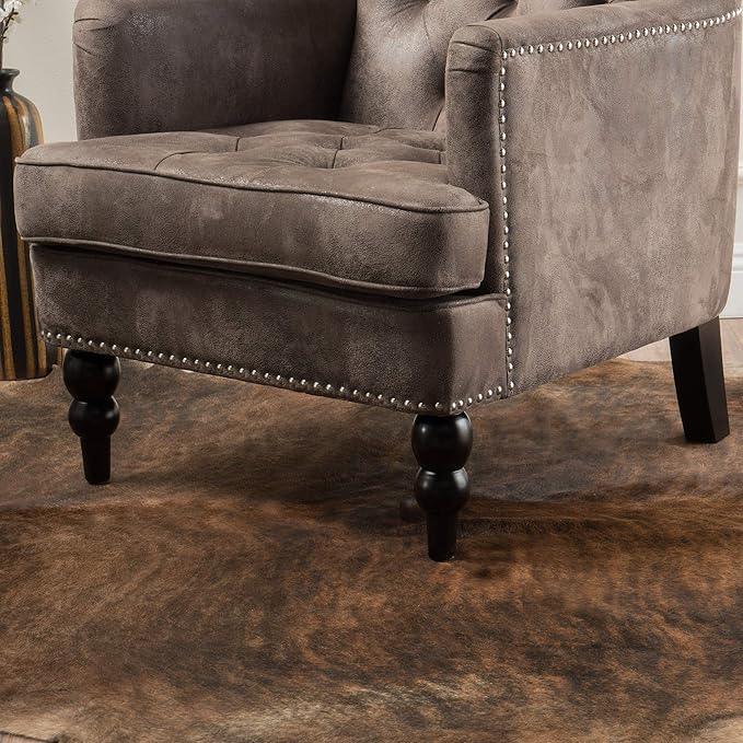 Christopher Knight Home Malone Tufted Club Chair Gray+Brown 28D x 29.5W x 33.5H Inch