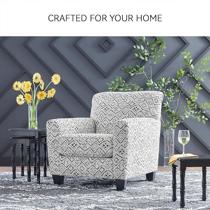 Signature Design by Ashley Hayesdale Modern Accent Chair with Removable Cushions and Tapered Legs Black &amp Gray