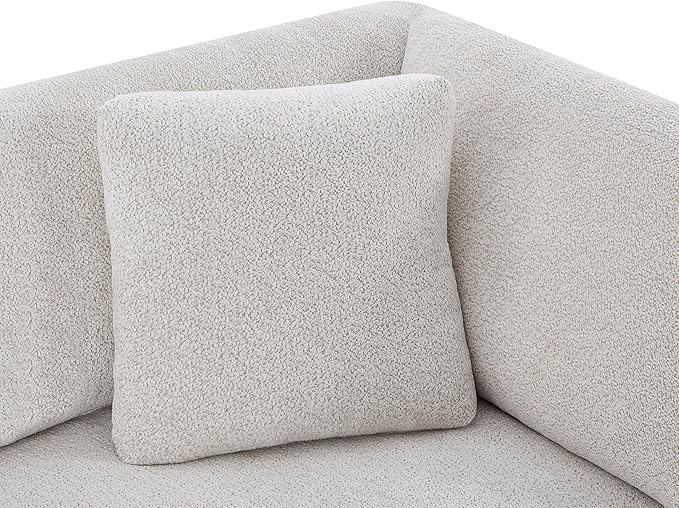 Christopher Knight Home Masie Chenille Upholstered 3 Seater Sofa Couch Wooden Home Sofa Living Room Comfy Cloud Couch for Bedroom Home Office Beige