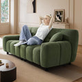 73 Boucle Cloud Sofa Couch with 2 Soft PillowsComfy Upholstered Teddy 2 Seater LoveSeat SofaModern Deep Seat Sherpa Cloud Couch Oversized Loveseat for Living Room Bedroom ApartmentOlive Green