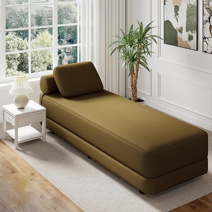 Upholstered Daybed30'' Wide Convertible 60 Day Bed Twin to QueenExtendable Sofa Bed for Small SpaceGuest Room Living Room or Office (Coffee)