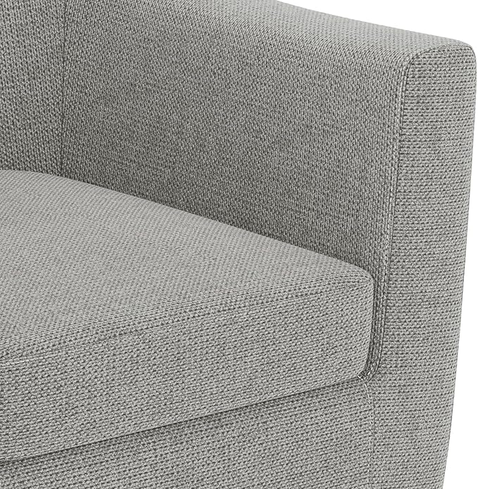 SIMPLIHOME Thorne Accent Chair - 30 inch Wide Upholstered Contemporary Arm Chair in Classic Grey for Living Room or Bedroom with Curved Back Removable Cushion and Durable Fabric Upholstery