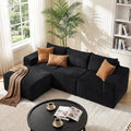 101 Boneless Cloud Modular Sectional Sofa L-Shaped Memory Foam Couch with Reversible Chaise Corduroy Upholstered Sofa in a Box No Assembly Required for Living Room &amp Apartment (Black 101in)