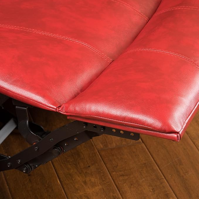 Christopher Knight Home Hawthorne Glider Recliner Leather Oxblood Red
