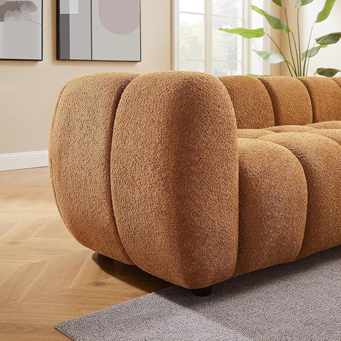 VANOMi 88 Oversized Boucle Sofa Modern Upholstered Tufted Cloud Couch Deep Seat Boucle SofaCozy Modern 3 Seater Couch for Living Room Bedroom Apartment