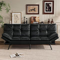 Vyfipt 71 Convertible Futon Sofa Bed3-in-1 Faux Leather Fabric Futon Couch with Memory Foam Modern Foldable Sleeper Loveseat for Small Spaces Living RoomOffice &amp ApartmentBlack