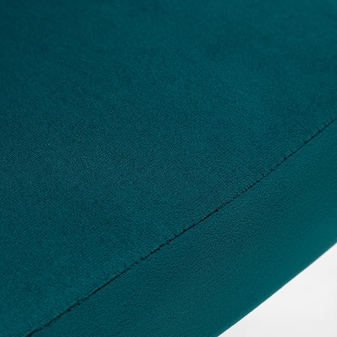 Modern Velvet Accent Chair for Living Room Bedroom Entryway or Small Spaces with Channel-Tufted Design Comfortable and Trendy Armless Seat Greenish Blue