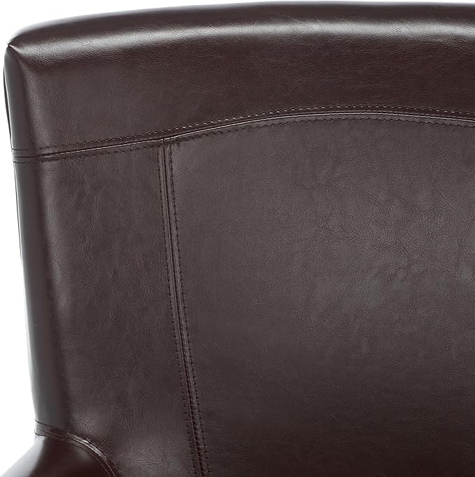 Safavieh Hudson Collection Greenwich Bicast Leather Arm Chairs Brown