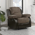 Lexicon Baluze Faux Leather Wall Hugger Recliner Chair for Living Room Office RV - High-Density Foam Sturdy Solid Wood Frame - Chairs Living Room Recliners for Small Spaces - Brown Shades