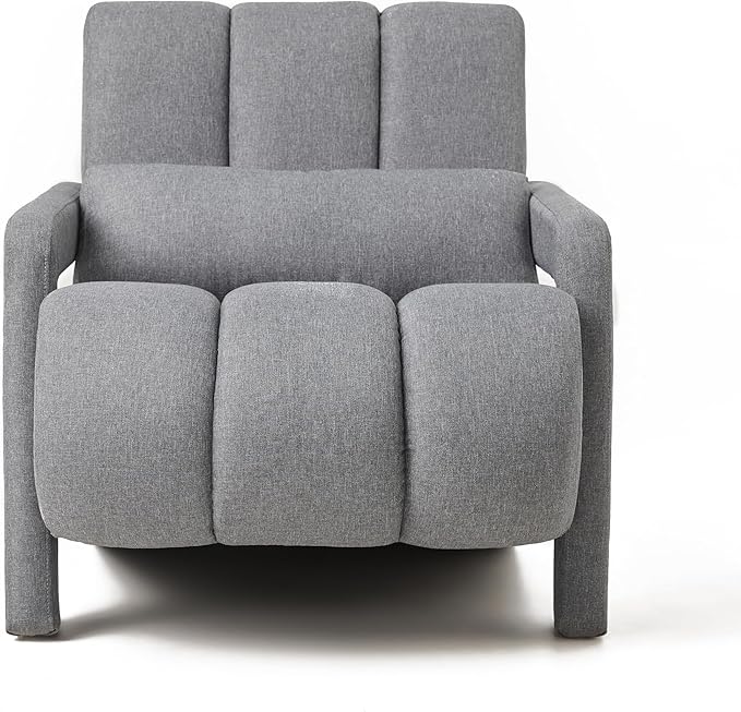 Christopher Knight Home Smyth Modern Armchair Upholstered Accent ChairMinimalist Lounge Chair Cozy Seating ChairBedroom Chairwith Linen Fabric and a Pillow Gray