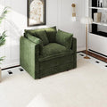 Aoowow Single Deep Seat Sofa Comfy Chenille CouchModern Upholstered Accent Armchair with Pillow for Living Room Bedroom Apartment(Green)
