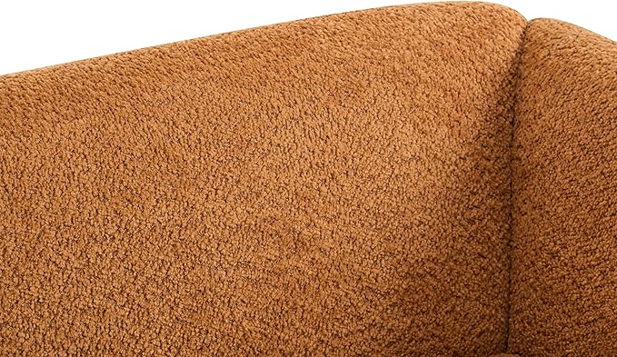 Christopher Knight Home Almab 82 Inches Sofa Couch Cozy Boucle Upholstered 3-Seater Sofa Wood Frame Couch Comfy Couches for Living Room and Office Modern Sofa Caramel Brown