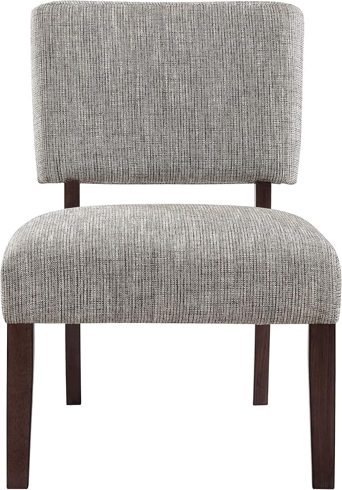 OSP Home Furnishings Jasmine ‎Mid-Century Modern Accent Chair with Wood Legs Tweed Charcoal Fabric