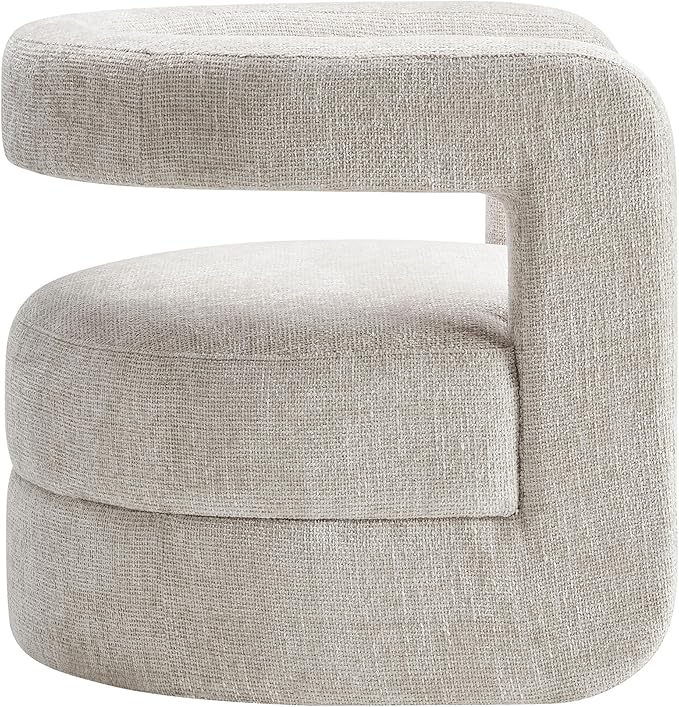 Modway Jaylin Chenille Accent Chair in Dove Gray - Upholstered Comfy Club Chair - Modern Soft Barrel Chair - Round Leisure Accent Chair with Curved Back for Living Room Bedroom Home Office