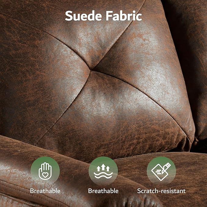 ovios Luxury 3 Seater Sofa with Faux LeatherMid-Century Modern Couch with Comfortable ArmrestComfy Couches with Deep SeatSmall Sofas for Living Room Bedroom (Dark Brown)