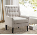 Rosevera Accent Chair - Mid-Century Modern Upholstered Armchair for Living Room or Bedroom - Comfy Reading Chair with Footrest Small Accent Chair - Pearl Velvet