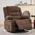 360° Swivel Recliner Chair for Adult Linen Rocker Chair with 3 Positions/2 Side Pockets/Cup Holders Manual Nursery Glider Rocking Chair for Bedroom Living Room Office