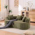 KEIKI 79 Curved Deep-Seat Sofa for Bedroom Lounge Modern Low-Back 3-Seater with Self-Inflating Foam No-Assembly Chenille Couch Ideal for Relaxing Reading and Cozy Corners
