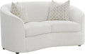 Coaster Home Furnishings - Rainn - Wood - Boucle Upholstered Loveseat with Sloped Arms and Accent Pillows - Living Room - Latte - 509172