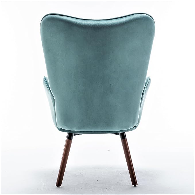 Chic Accent Arm Chairs for Living Room Bedroom or Home Office Button-Tufted Midcentury Armchair with Wingback Design and Splayed Legs Teal