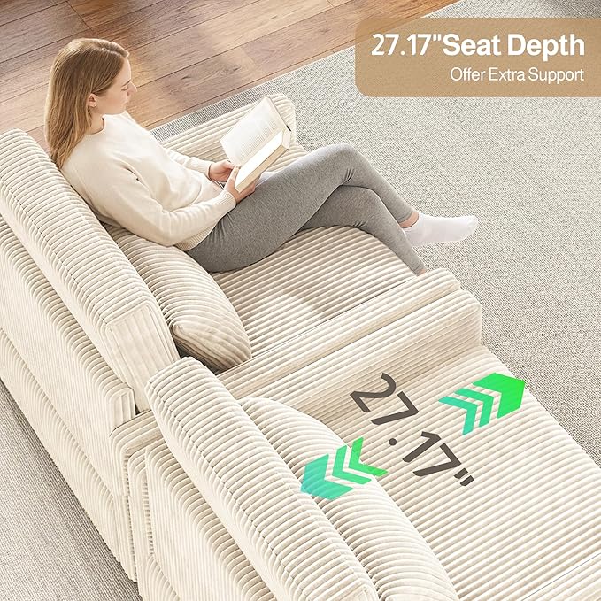 Ahomly 3 in 1 Pull Out Sleeper Sofa (Beige)