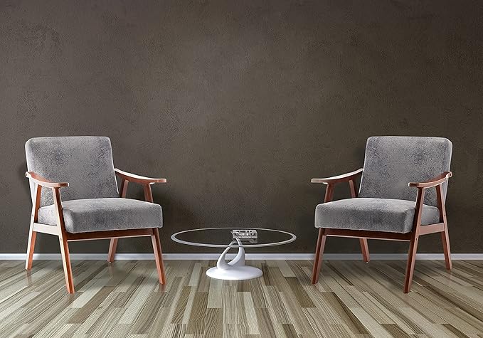 Accent Chair with Microfiber Upholstery and Solid Wood Frame Classic Mid-Century Modern Living Room Furniture for Extra Seating Spotted Grey